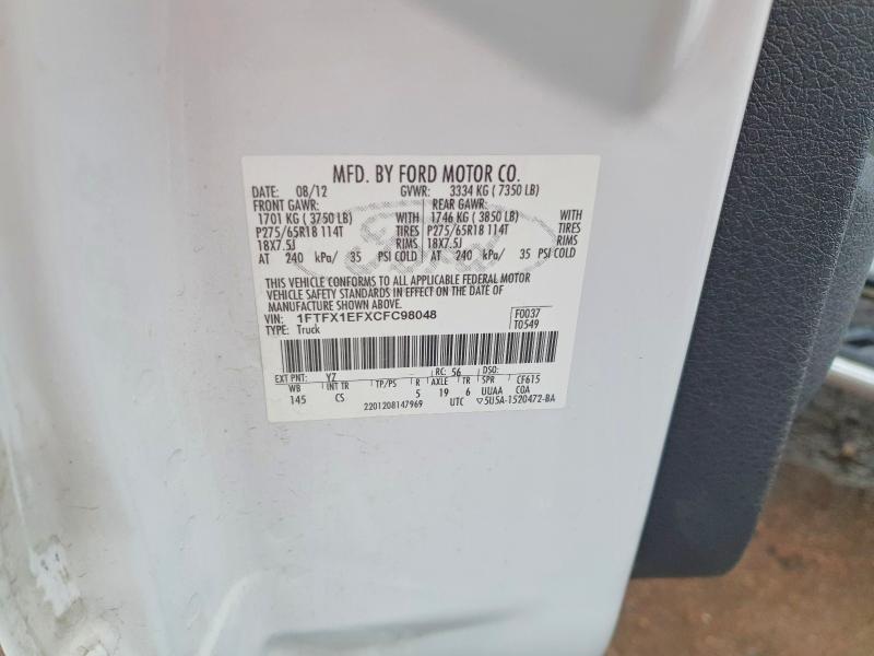 Aukcja sprzedaży 2012 Ford F150, vin: 1FTFX1EFXCFC98048, numer aukcji: 53826276