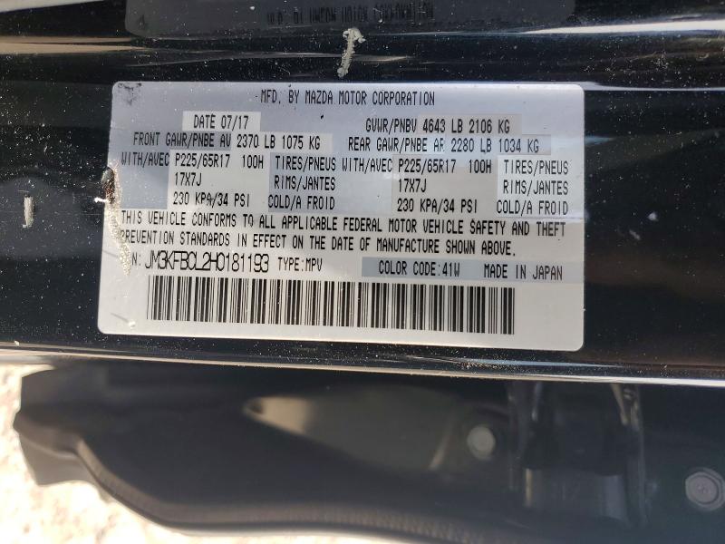 52075546 :رقم المزاد ، JM3KFBCL2H0181193 vin ، 2017 Mazda Cx-5 مزاد بيع