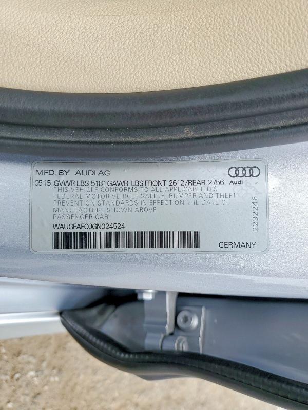 Aukcja sprzedaży 2016 Audi A6, vin: WAUGFAFC0GN024524, numer aukcji: 53089776