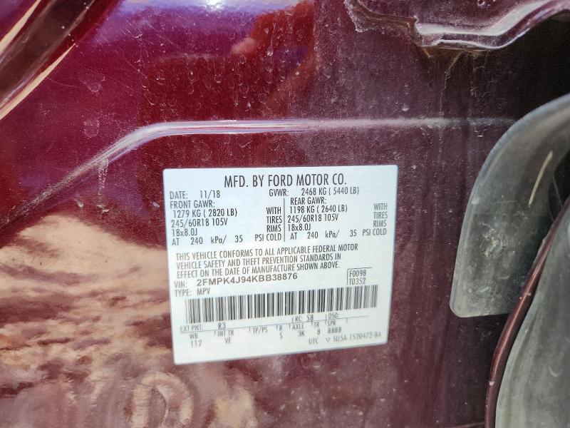 Продажа на аукционе авто 2019 Ford Edge, vin: 2FMPK4J94KBB38876, номер лота: 54084756