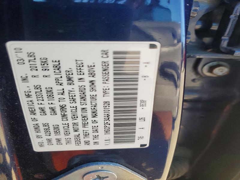 2010 Honda Accord მანქანა იყიდება აუქციონზე, vin: 1HGCP2F34AA101528, აუქციონის ნომერი: 53597536
