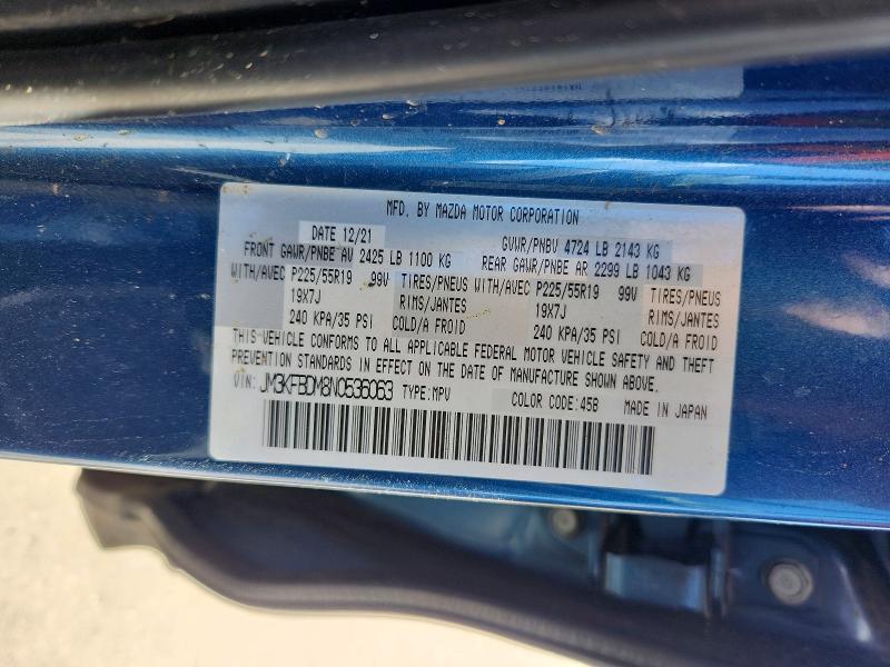Aukcja sprzedaży 2022 Mazda Cx-5, vin: JM3KFBDM8N0536063, numer aukcji: 53104266