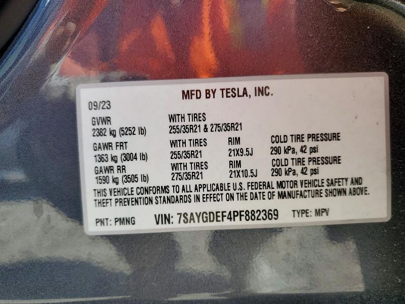 Aukcja sprzedaży 2023 Tesla Model Y, vin: 7SAYGDEF4PF882369, numer aukcji: 53769896