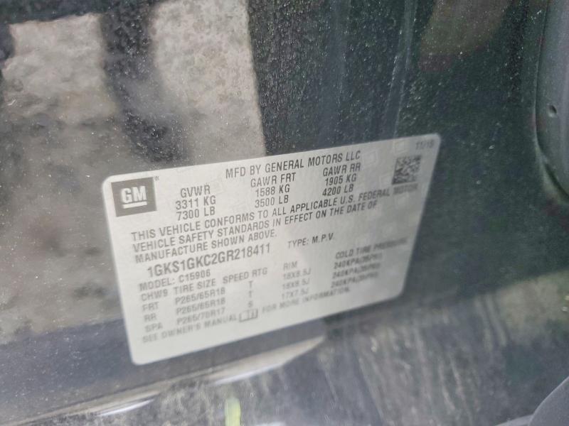 2016 Gmc Yukon Xl მანქანა იყიდება აუქციონზე, vin: 1GKS1GKC2GR218411, აუქციონის ნომერი: 54664046