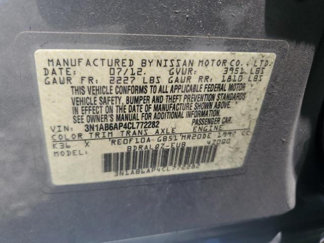 Aukcja sprzedaży 2012 Nissan Sentra, vin: 3N1AB6AP4CL772282, numer aukcji: 54138446