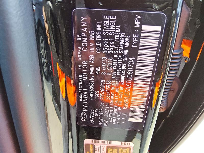 2026 Hyundai Palisade Hybrid მანქანა იყიდება აუქციონზე, vin: KM8RLESAXTU060734, აუქციონის ნომერი: 52225836