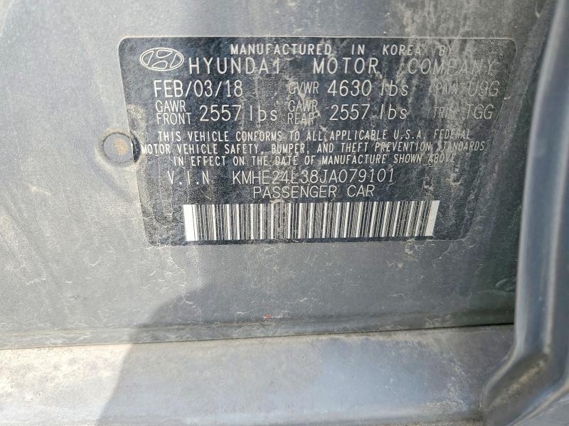 Aukcja sprzedaży 2018 Hyundai Sonata Hybrid, vin: KMHE24L38JA079101, numer aukcji: 52380326