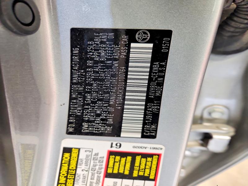 52996886 :رقم المزاد ، 4T1DAACK3SU100764 vin ، 2025 Toyota Camry مزاد بيع