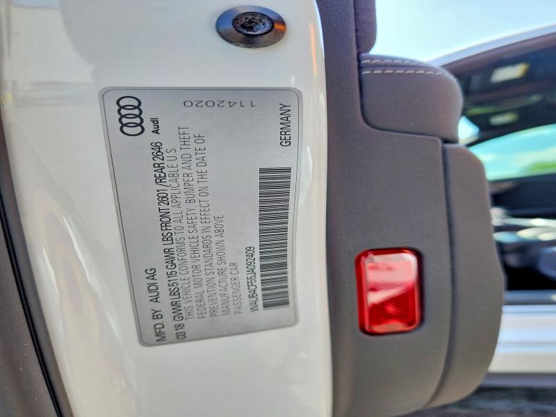 2018 Audi S5 მანქანა იყიდება აუქციონზე, vin: WAUB4CF55JA092409, აუქციონის ნომერი: 51828536