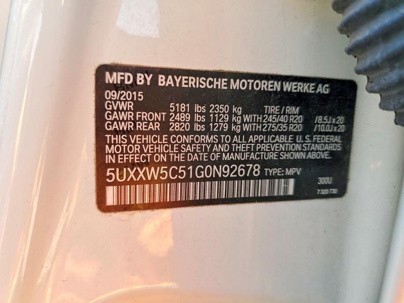 2016 Bmw X4 მანქანა იყიდება აუქციონზე, vin: 5UXXW5C51G0N92678, აუქციონის ნომერი: 54981276