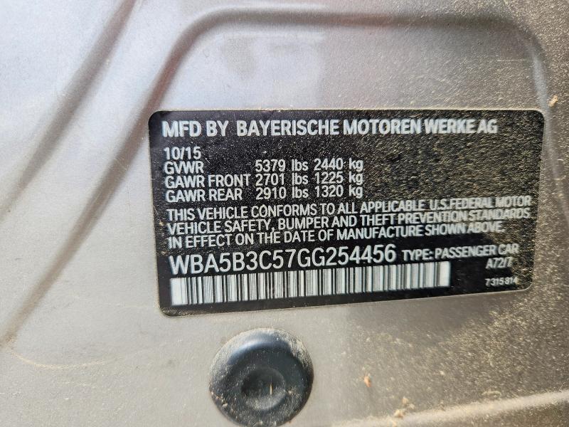 54598336 :رقم المزاد ، WBA5B3C57GG254456 vin ، 2016 Bmw 535 مزاد بيع