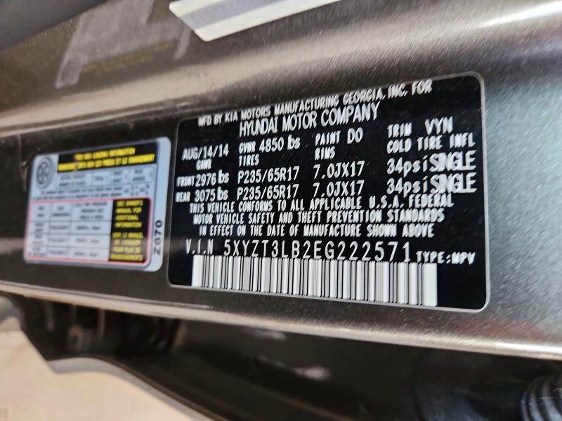 2014 Hyundai Santa Fe Sport მანქანა იყიდება აუქციონზე, vin: 5XYZT3LB2EG222571, აუქციონის ნომერი: 53952226