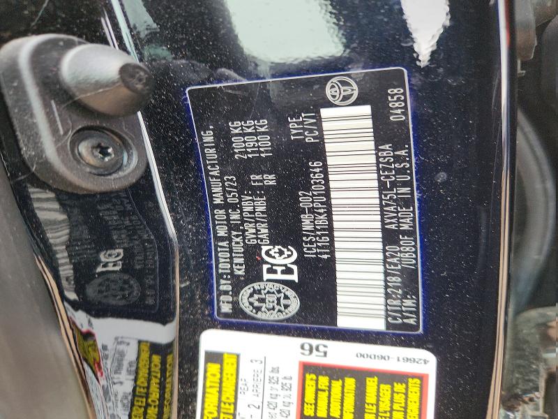 54951296 :رقم المزاد ، 4T1G11BK4PU103646 vin ، 2023 Toyota Camry مزاد بيع
