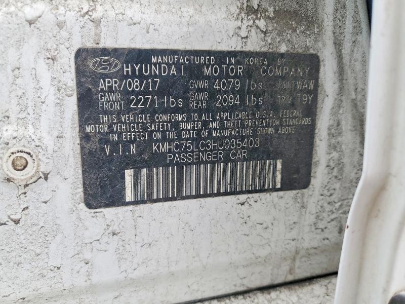 52755356 :رقم المزاد ، KMHC75LC3HU035403 vin ، 2017 Hyundai Ioniq مزاد بيع