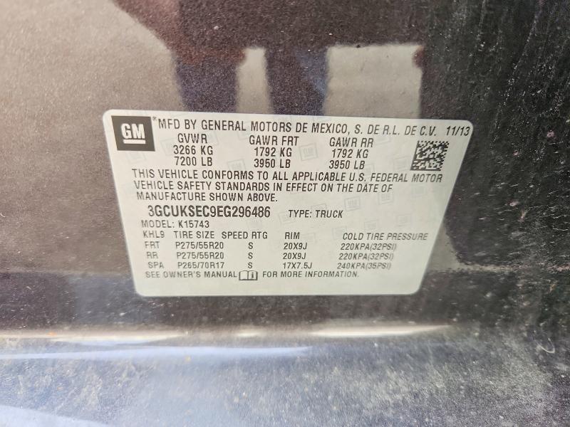 Продажа на аукционе авто 2014 Chevrolet Silverado, vin: 3GCUKSEC9EG296486, номер лота: 52993606