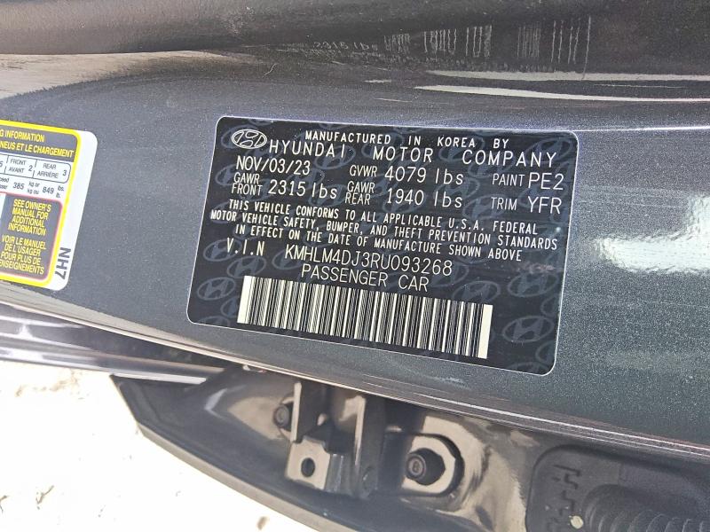 2024 Hyundai Elantra მანქანა იყიდება აუქციონზე, vin: KMHLM4DJ3RU093268, აუქციონის ნომერი: 54130066