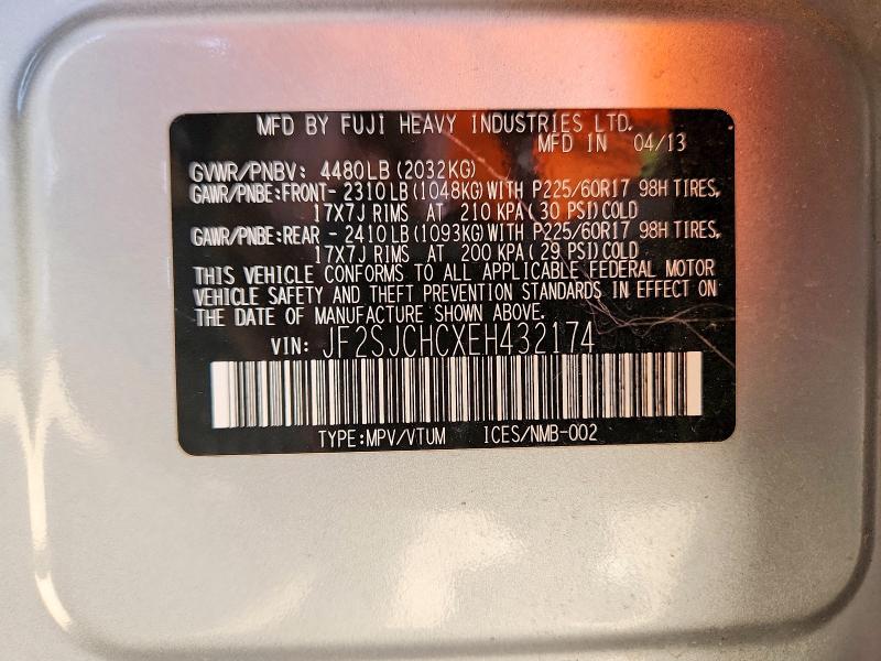 2014 Subaru Forester მანქანა იყიდება აუქციონზე, vin: JF2SJCHCXEH432174, აუქციონის ნომერი: 53127236
