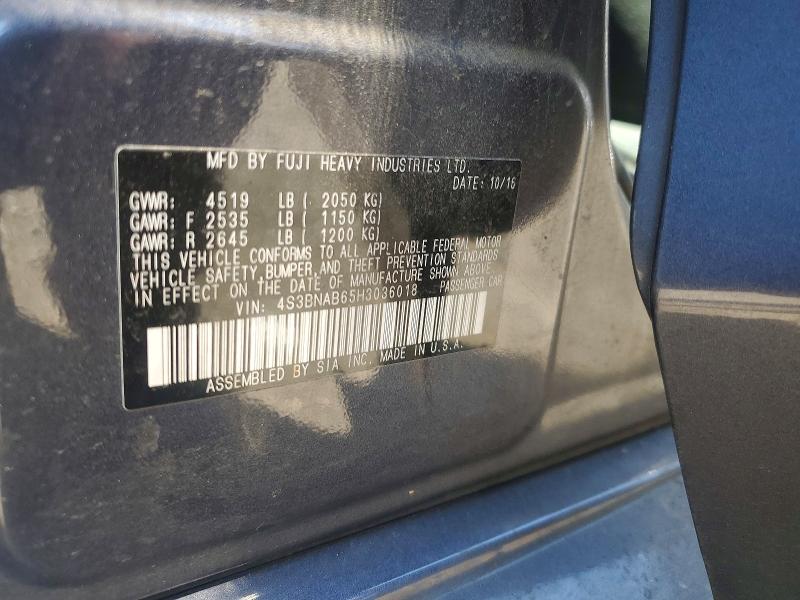 54177496 :رقم المزاد ، 4S3BNAB65H3036018 vin ، 2017 Subaru Legacy مزاد بيع