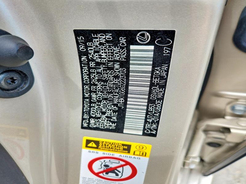 Продажа на аукционе авто 2016 Lexus Es, vin: JTHBK1GG6G2223703, номер лота: 54080736