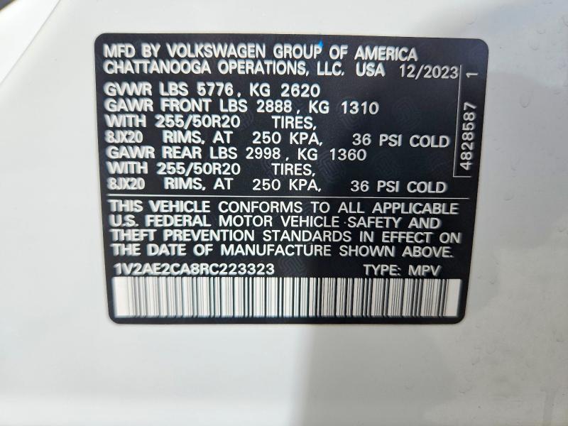 Продажа на аукционе авто 2024 Volkswagen Atlas Cross Sport, vin: 1V2AE2CA8RC223323, номер лота: 55271676