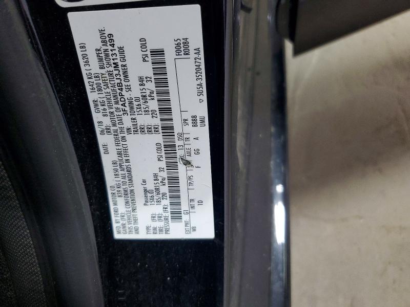 53947526 :رقم المزاد ، 3FADP4BJ3JM131499 vin ، 2018 Ford Fiesta مزاد بيع