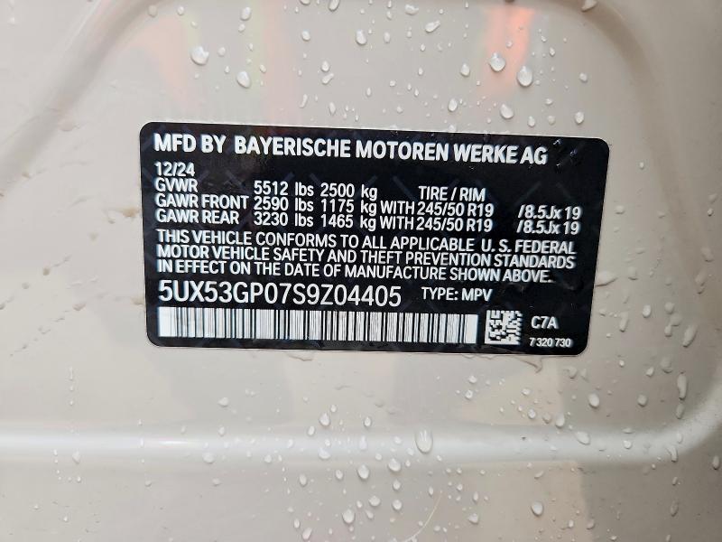 Aukcja sprzedaży 2025 Bmw X3, vin: 5UX53GP07S9Z04405, numer aukcji: 51847626
