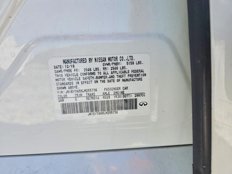 Aukcja sprzedaży 2020 Infiniti Q50, vin: JN1EV7ARXLM255736, numer aukcji: 53608166
