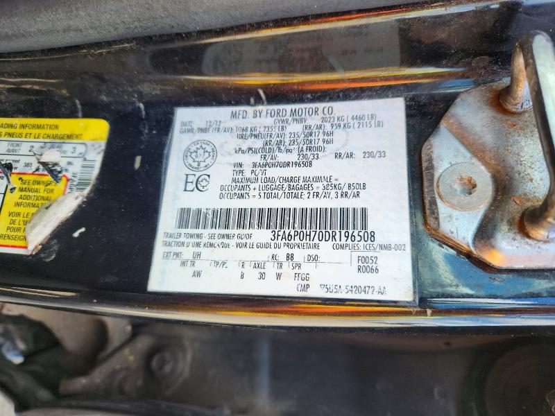 Aukcja sprzedaży 2013 Ford Fusion, vin: 3FA6P0H70DR196508, numer aukcji: 52847756