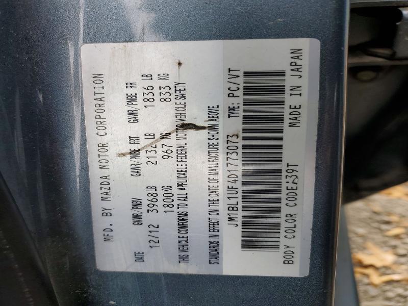 Продажа на аукционе авто 2013 Mazda 3, vin: JM1BL1UF4D1773073, номер лота: 51477006