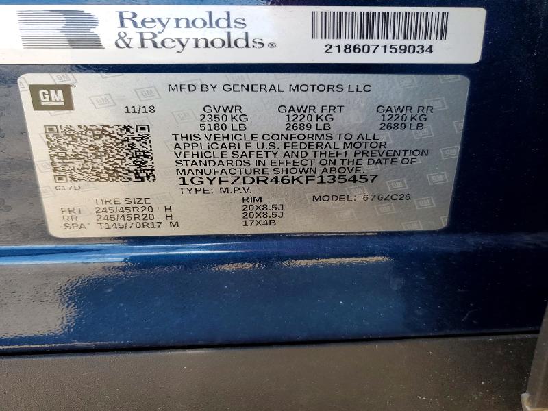 Продажа на аукционе авто 2019 Cadillac Xt4, vin: 1GYFZDR46KF135457, номер лота: 53176646