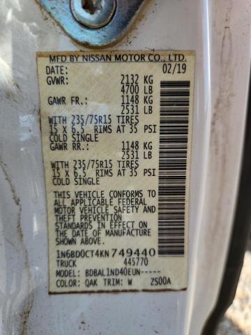 2019 Nissan Frontier მანქანა იყიდება აუქციონზე, vin: 1N6BD0CT4KN749440, აუქციონის ნომერი: 52404636