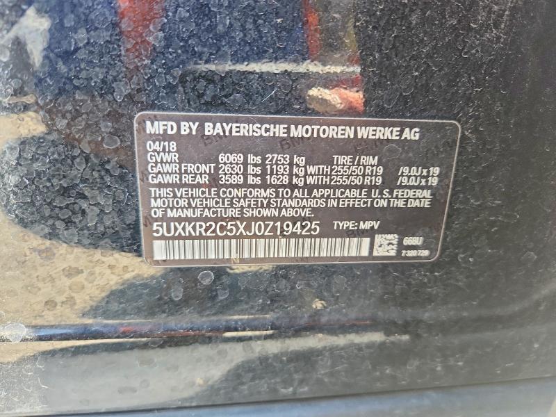 2018 Bmw X5 მანქანა იყიდება აუქციონზე, vin: 5UXKR2C5XJ0Z19425, აუქციონის ნომერი: 53844146