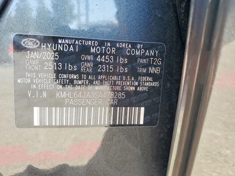 53385536 :رقم المزاد ، KMHL64JA3SA478285 vin ، 2025 Hyundai Sonata مزاد بيع