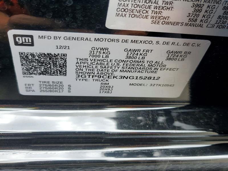 Продажа на аукционе авто 2022 Gmc Sierra Limited, vin: 3GTP9CEK3NG152812, номер лота: 55029756