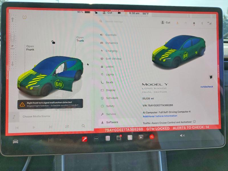 Продаж на аукціоні авто 2026 Tesla Model Y, vin: 7SAYGDEE1TA388288, номер лоту: 52581536