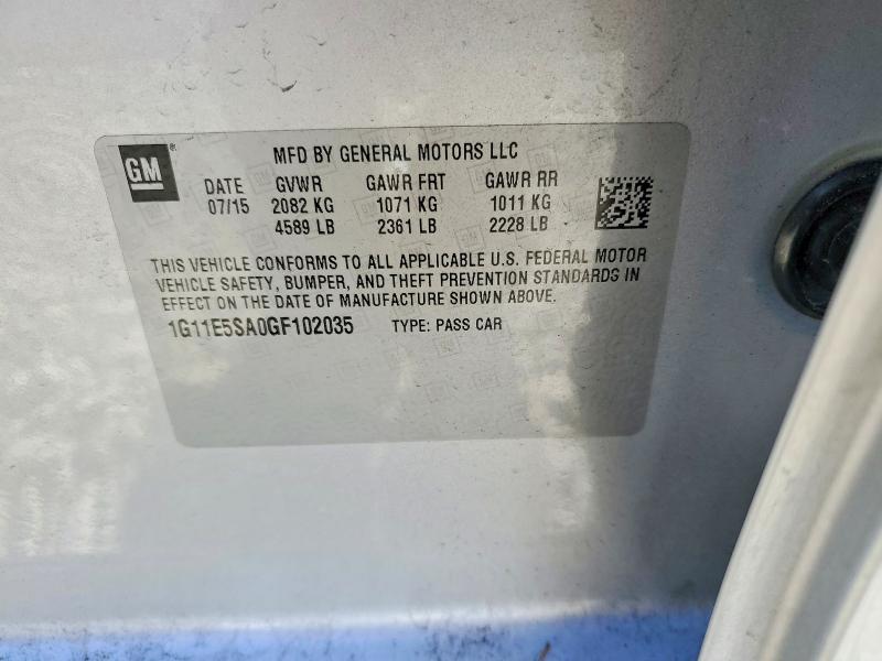 53305186 :رقم المزاد ، 1G11E5SA0GF102035 vin ، 2016 Chevrolet Malibu Limited مزاد بيع