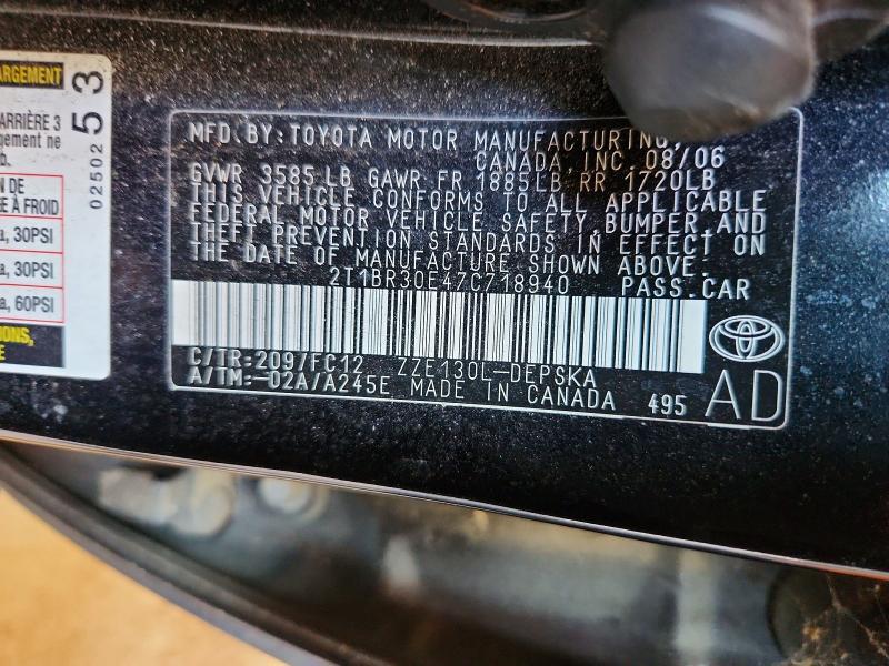 54526216 :رقم المزاد ، 2T1BR30E47C718940 vin ، 2007 Toyota Corolla مزاد بيع