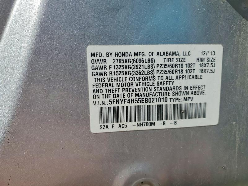 Продаж на аукціоні авто 2014 Honda Pilot, vin: 5FNYF4H55EB021010, номер лоту: 54524726