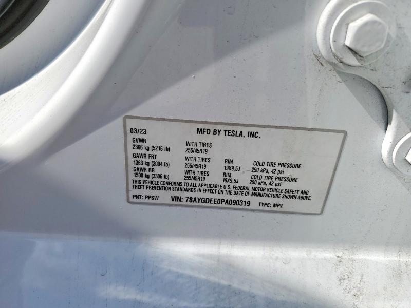 Продажа на аукционе авто 2023 Tesla Model Y, vin: 7SAYGDEE0PA090319, номер лота: 54207186
