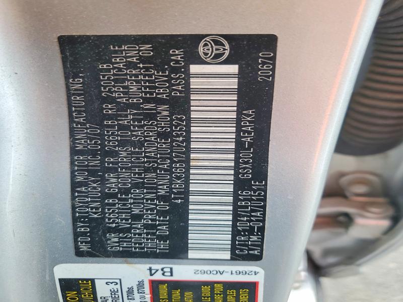 Продаж на аукціоні авто 2007 Toyota Avalon, vin: 4T1BK36B17U243523, номер лоту: 52699586