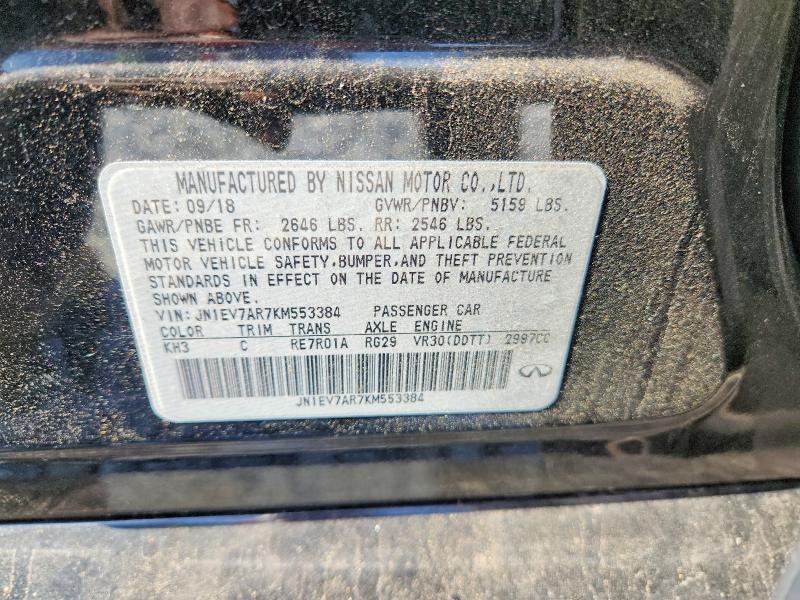54168026 :رقم المزاد ، JN1EV7AR7KM553384 vin ، 2019 Infiniti Q50 مزاد بيع