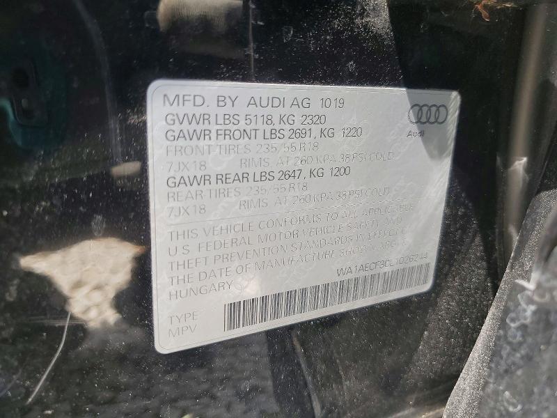 53702886 :رقم المزاد ، WA1AECF30L1026244 vin ، 2020 Audi Q3 مزاد بيع