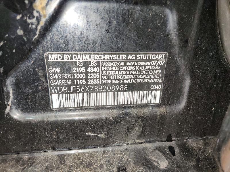 Продаж на аукціоні авто 2008 Mercedes-benz E, vin: WDBUF56X78B208988, номер лоту: 52887996