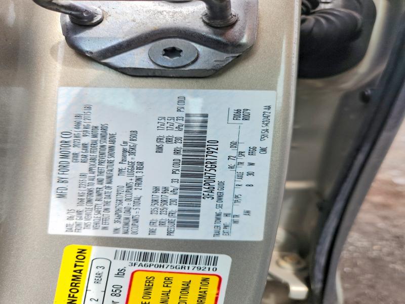 Aukcja sprzedaży 2016 Ford Fusion, vin: 3FA6P0H75GR179210, numer aukcji: 53807926