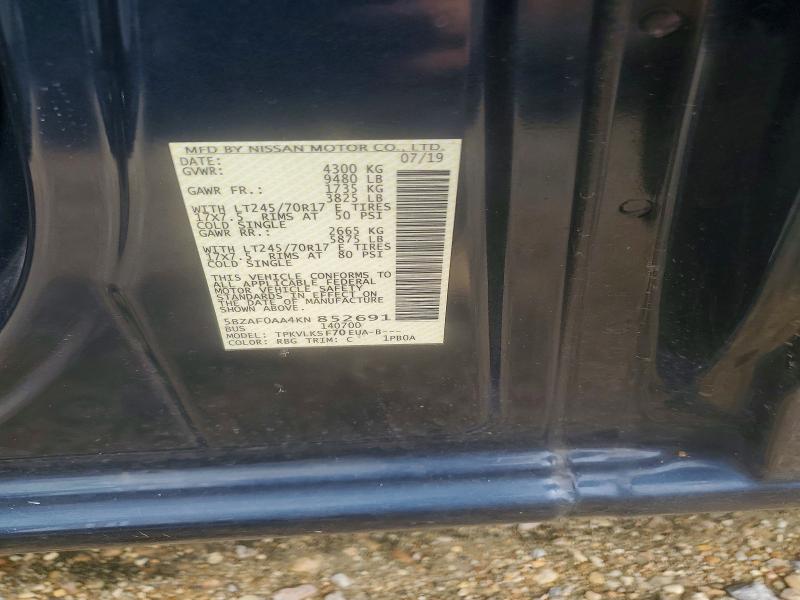 Продаж на аукціоні авто 2019 Nissan Nv, vin: 5BZAF0AA4KN852691, номер лоту: 53818526