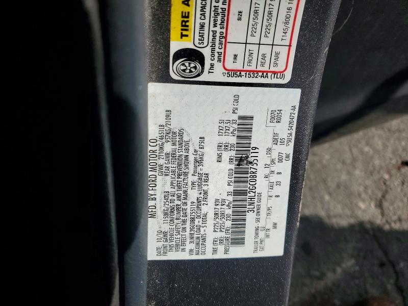 Aukcja sprzedaży 2011 Lincoln Mkz, vin: 3LNHL2GC0BR755119, numer aukcji: 54823126