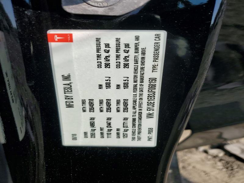 2018 Tesla Model 3 მანქანა იყიდება აუქციონზე, vin: 5YJ3E1EB3JF068150, აუქციონის ნომერი: 53551016