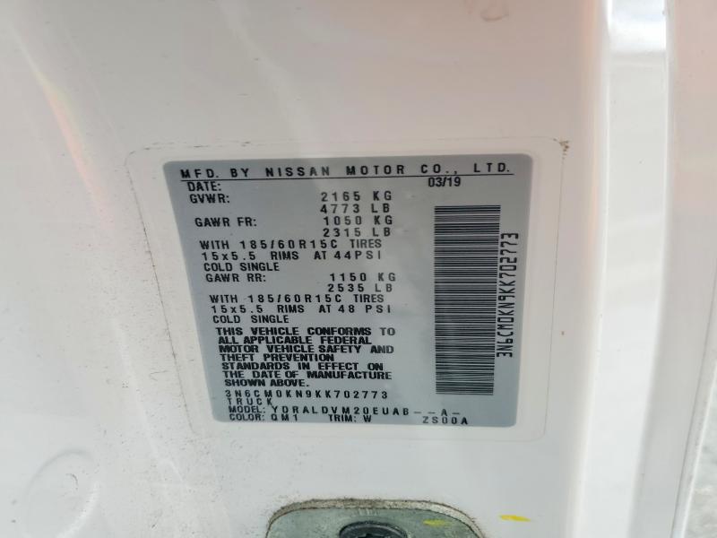 Aukcja sprzedaży 2019 Nissan Nv200, vin: 3N6CM0KN9KK702773, numer aukcji: 53732386
