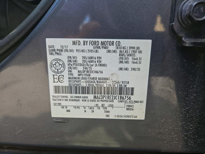 Aukcja sprzedaży 2018 Ford Ecosport, vin: MAJ3P1RE2JC186756, numer aukcji: 54143266