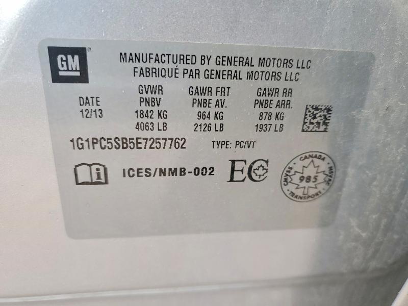 Продажа на аукционе авто 2014 Chevrolet Cruze, vin: 1G1PC5SB5E7257762, номер лота: 53037296